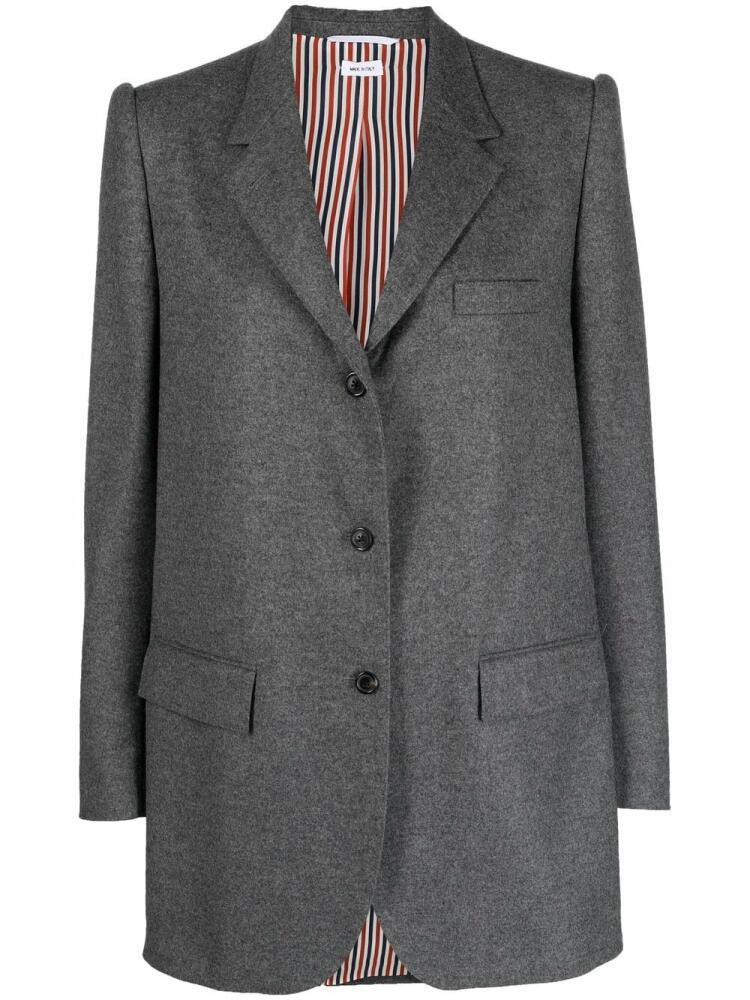 Thom Browne notched-collar single-breasted blazer - Grey Cover