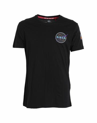 Alpha Industries Man T-shirt Black Cotton Cover