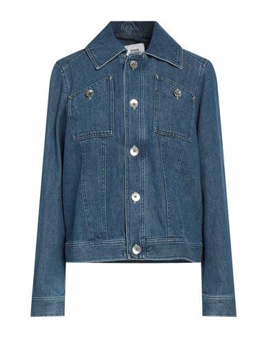 Opening Ceremony Woman Denim outerwear Blue Cotton, Polyester Cover