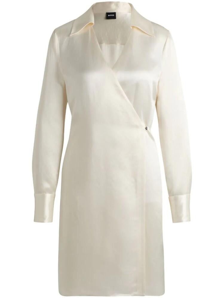 BOSS wraparound-style dress - White Cover