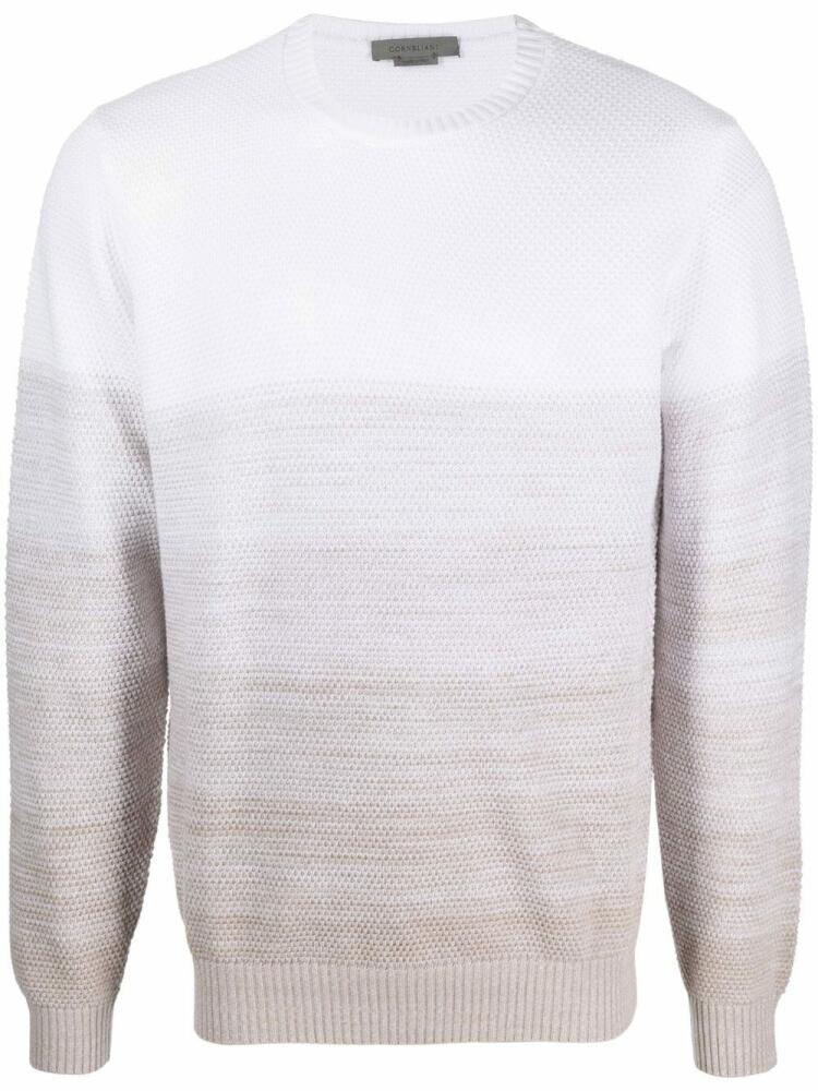 Corneliani gradient-effect knitted jumper - White Cover