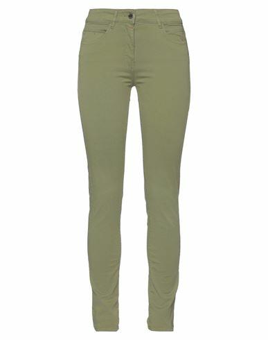 Relish Woman Pants Military green Cotton, Elastane Cover