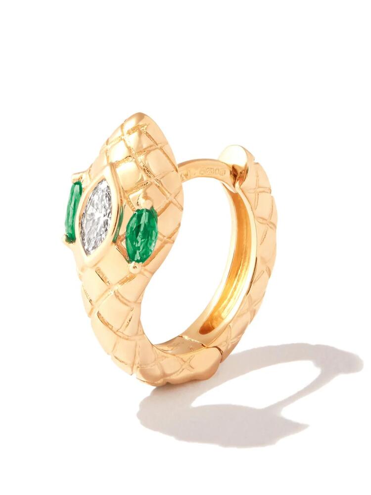 Jacquie Aiche 14kt rose gold Head Snake diamond and emerald earring Cover