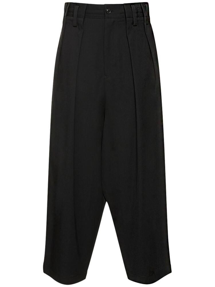 YOHJI YAMAMOTO Gathered Wool Gabardine Wide Pants Cover