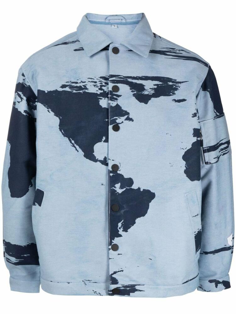 Stain Shade abstract-print two-pocket jacket - Blue Cover