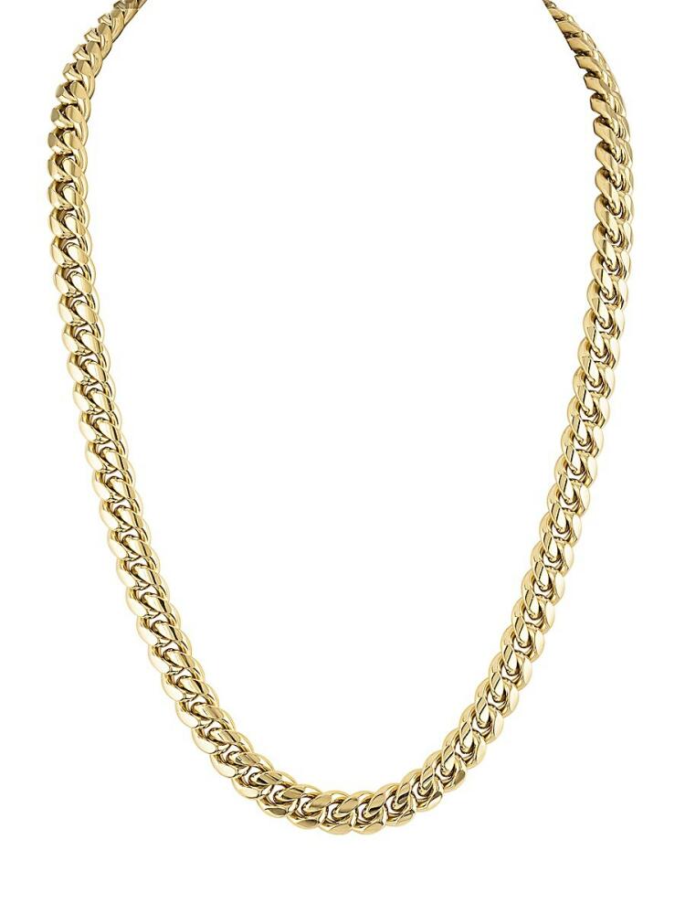 Esquire Men's Yellow Goldtone Ion-Plated Stainless Steel Cuban Link Chain Necklace Cover