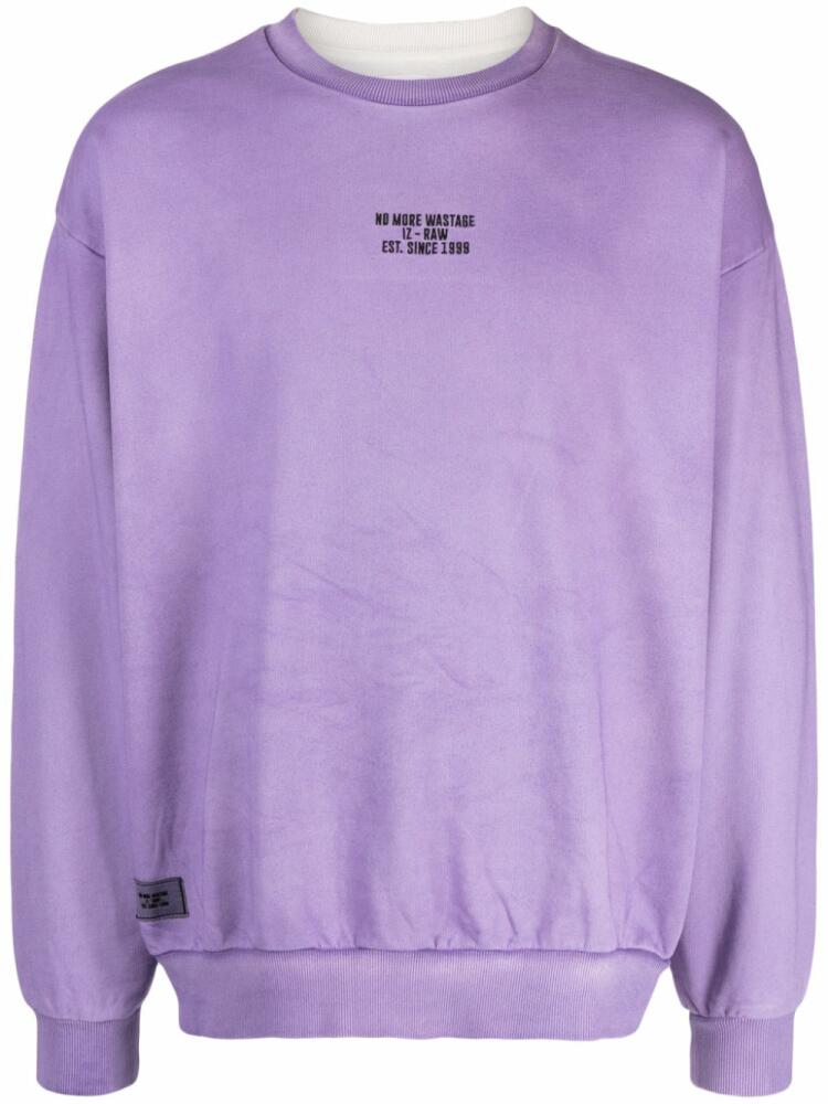 izzue photographic-print cotton sweatshirt - Purple Cover