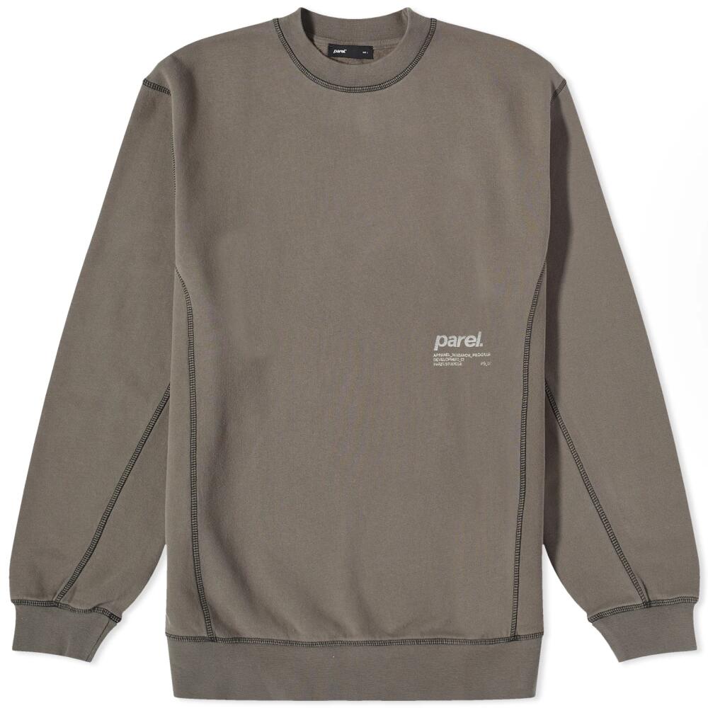 Parel Studios Men's Contrast Crew Neck Sweat in Warm Grey Cover