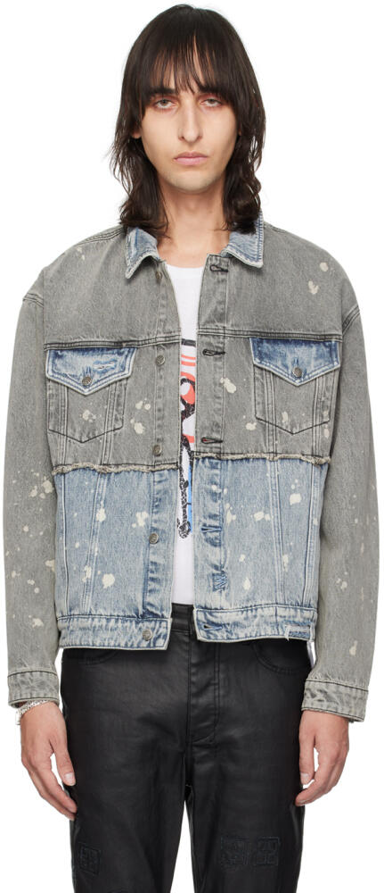 Ksubi Blue Spliced 999 Oh G Denim Jacket Cover