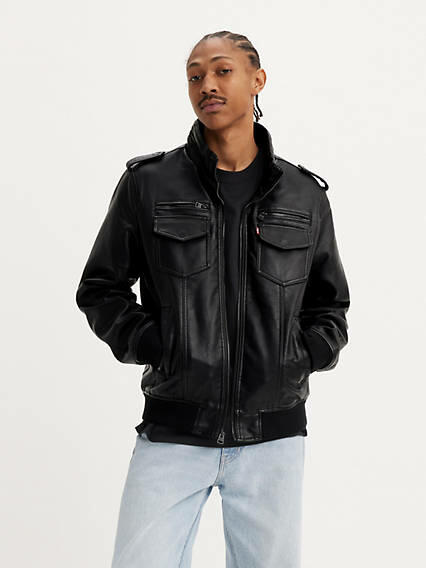 Levi's Faux Leather Aviator Bomber Jacket - Men's Cover