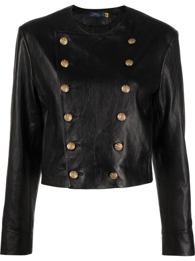 Polo Ralph Lauren double-breasted leather jacket - Black Cover