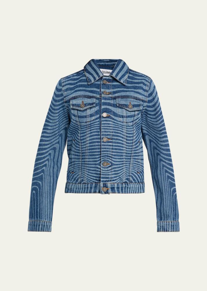 Jean Paul Gaultier Body Morphing Laser Print Denim Jacket Cover