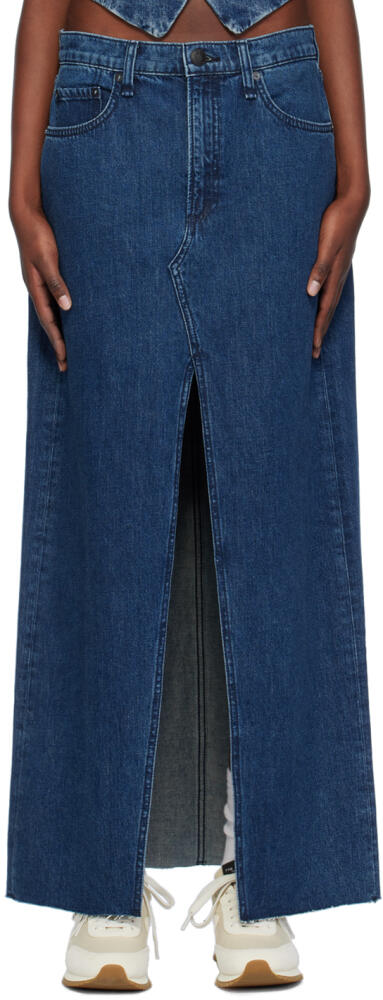 rag & bone Navy Avery Midi Skirt Cover