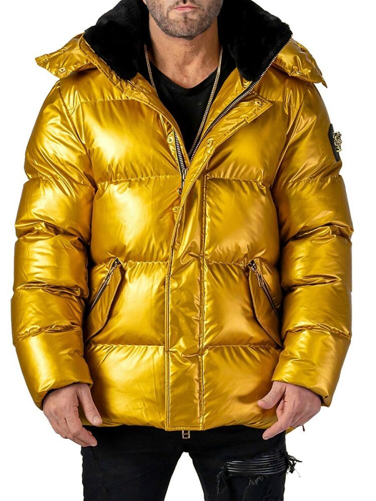 Woodpecker Men's Bumnester Hooded Puffer Jacket - Gold Cover