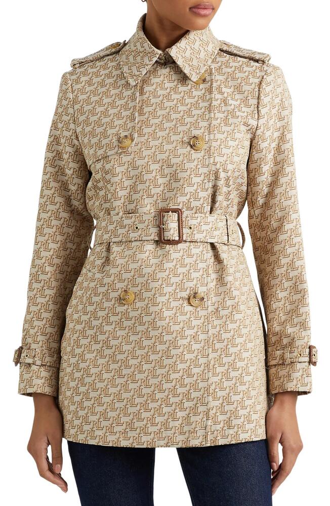 Lauren Ralph Lauren Monogram Belted Trench Coat in Khaki Cover