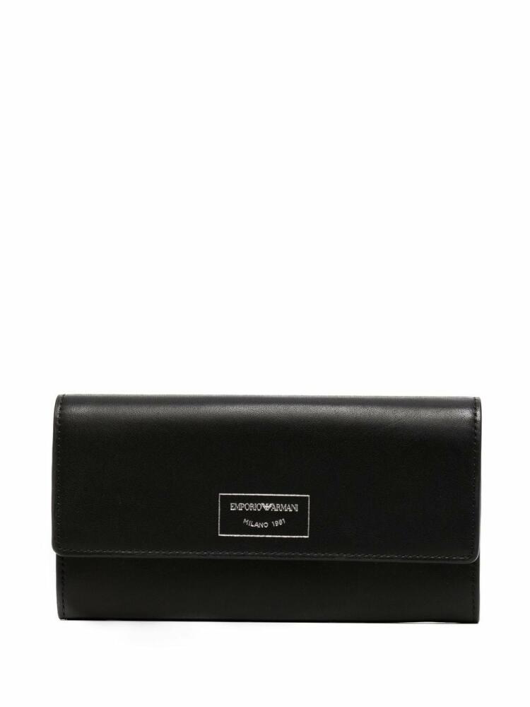 Emporio Armani folding logo-stamp wallet - Black Cover