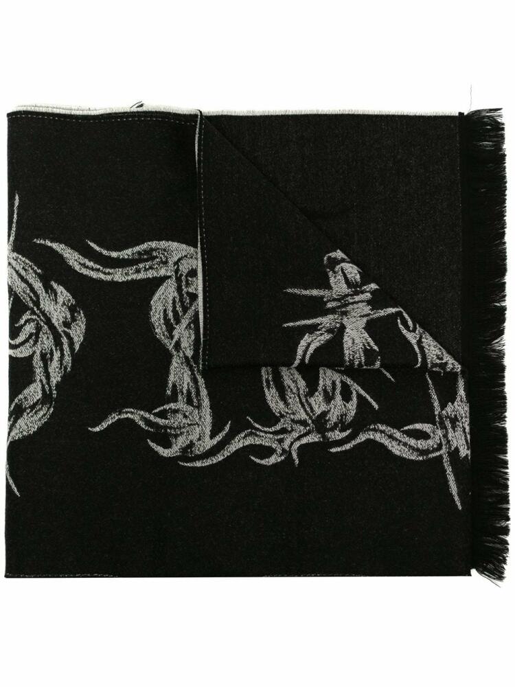 Givenchy chain-pattern knitted scarf - Black Cover