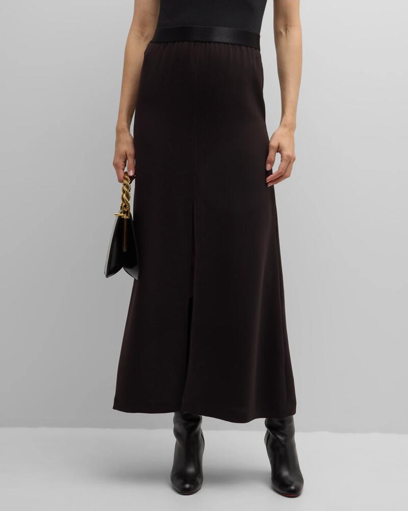 St. John Italian Fluid Satin-Back Crepe Maxi Skirt Cover