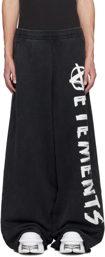 VETEMENTS Black Anarchy Sweatpants Cover