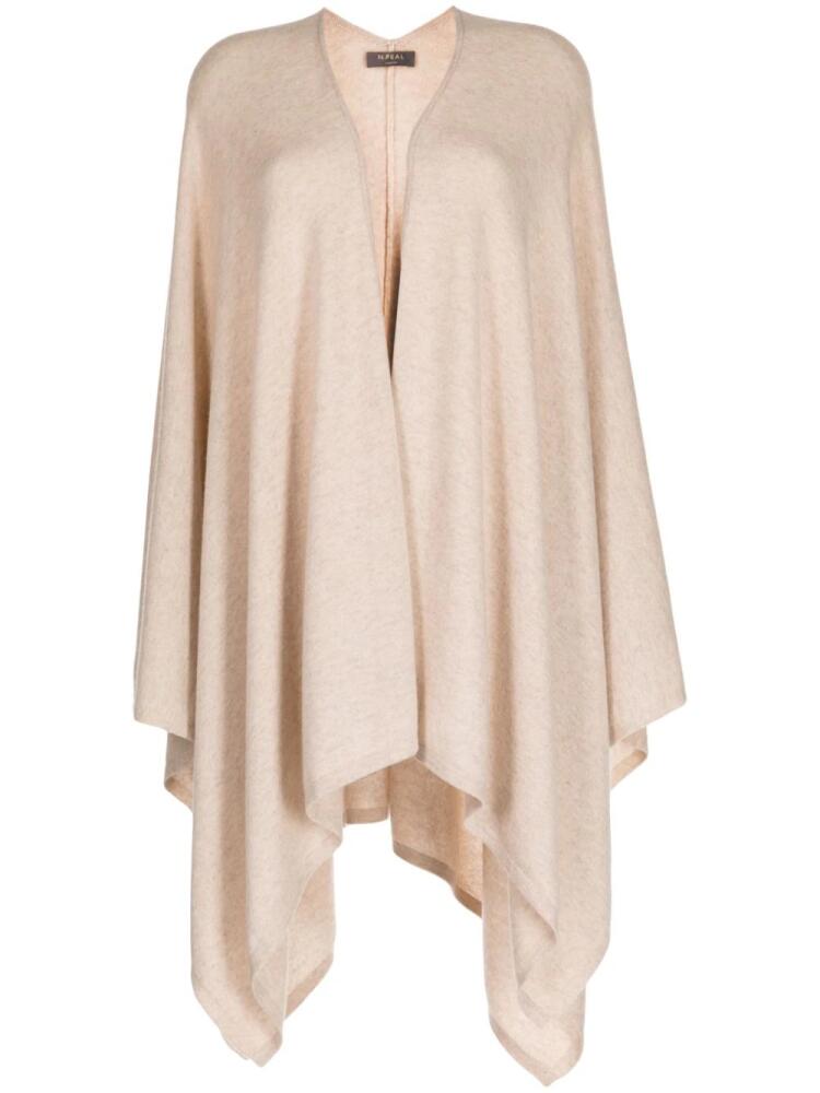 N.Peal wrap-around knit cape cardigan - Neutrals Cover