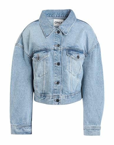 Only Woman Denim outerwear Blue Cotton Cover