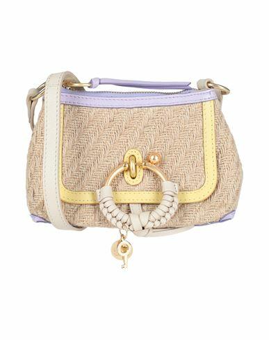 See By Chloé Woman Cross-body bag Beige Jute, Cow leather Cover