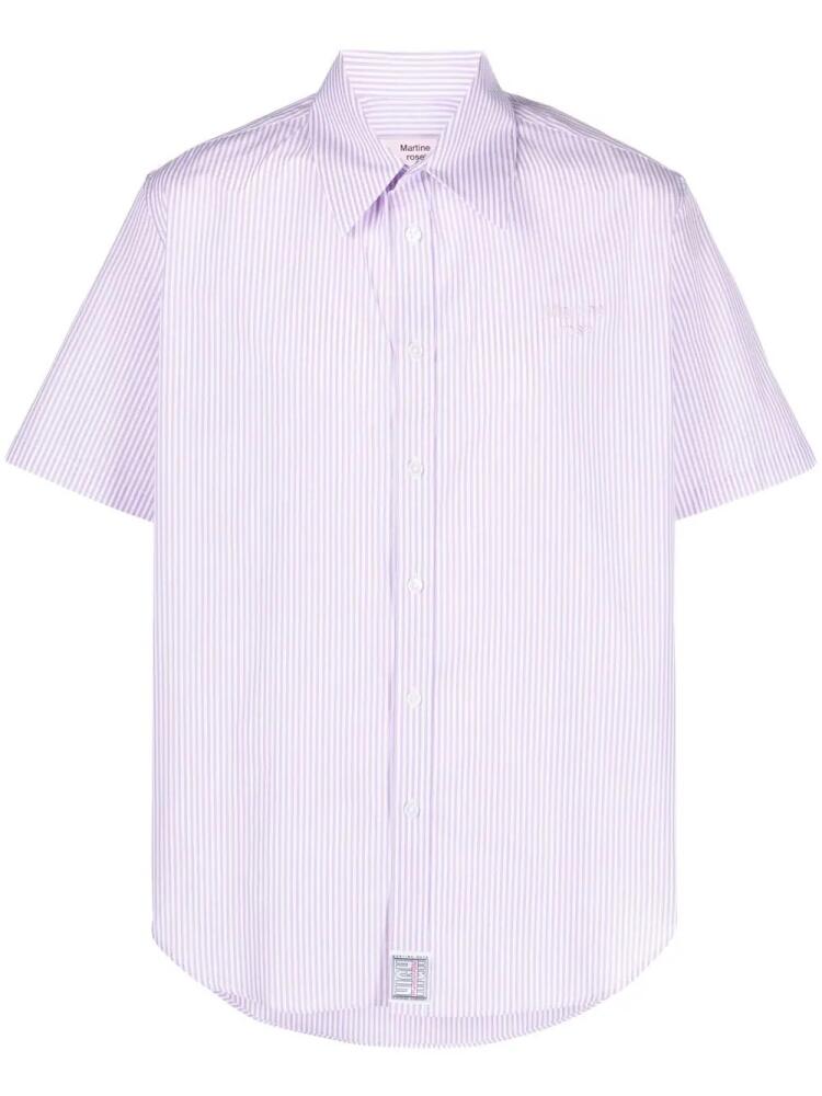 Martine Rose logo-embroidered striped shirt - White Cover