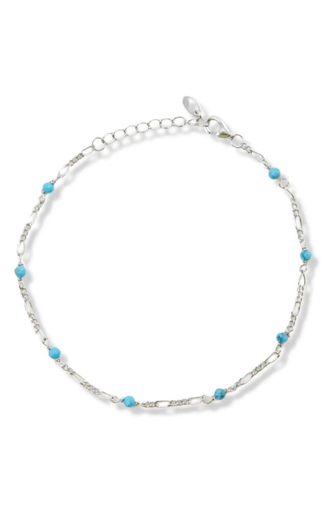 Argento Vivo Sterling Silver Turquoise Figaro Chain Bracelet Cover