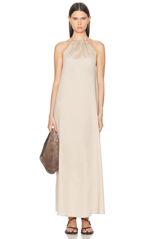 LESET Yoko Halter Maxi Dress in Tan Cover