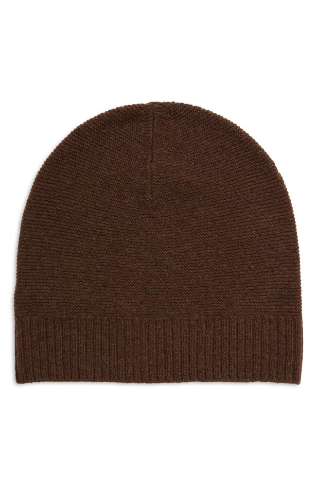 Nordstrom Wool & Cashmere Beanie in Brown Bitter Cover