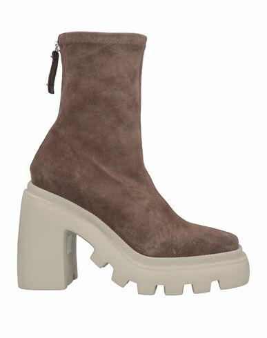 Vic Matiē Woman Ankle boots Dove grey Soft Leather Cover