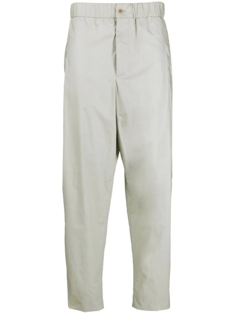 Giorgio Armani elasticated-waist cotton trousers - Grey Cover