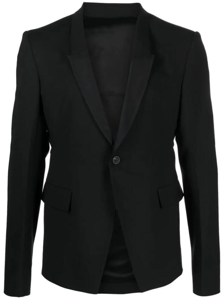 Rick Owens single-breasted virgin wool blend blazer - Black Cover