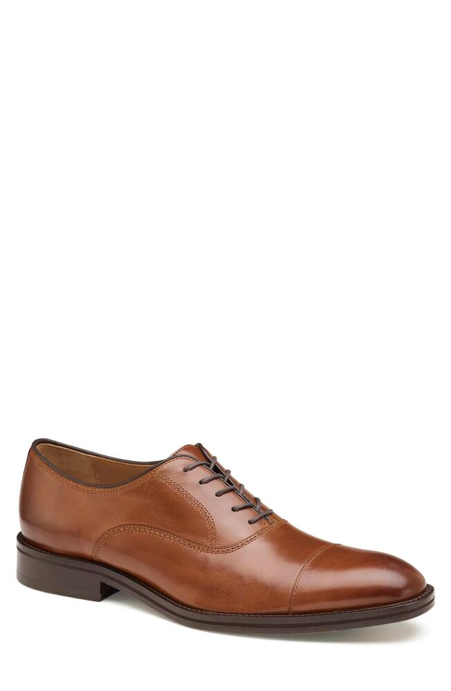 Johnston & Murphy Meade Cap Toe Oxford in Tan Italian Calfskin Cover