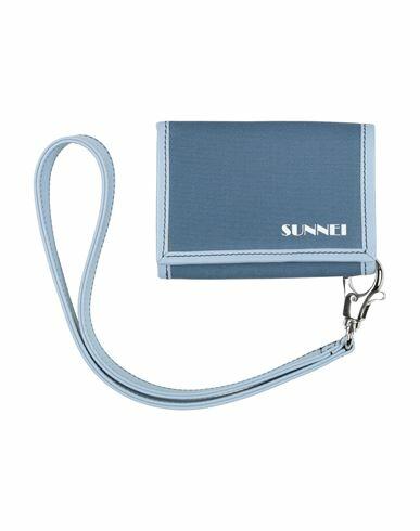 Sunnei Woman Wallet Pastel blue Polyester, Cotton Cover