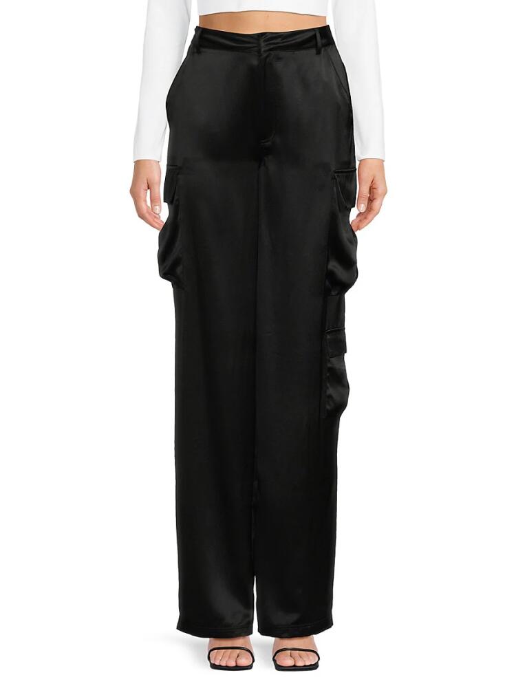 RTA Women's Santiago Silk Cargo Pants - Black Cover