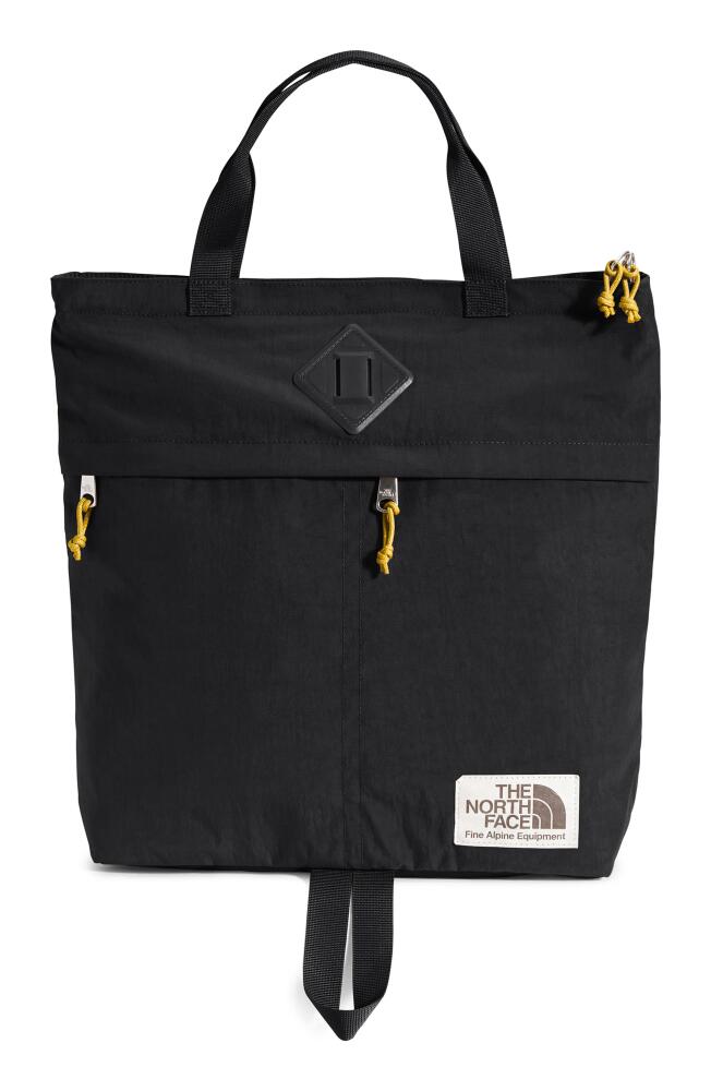 The North Face Berkeley Water Repellent Recycled Nylon Tote Backpack in Tnf Black/Mineral Gold Cover