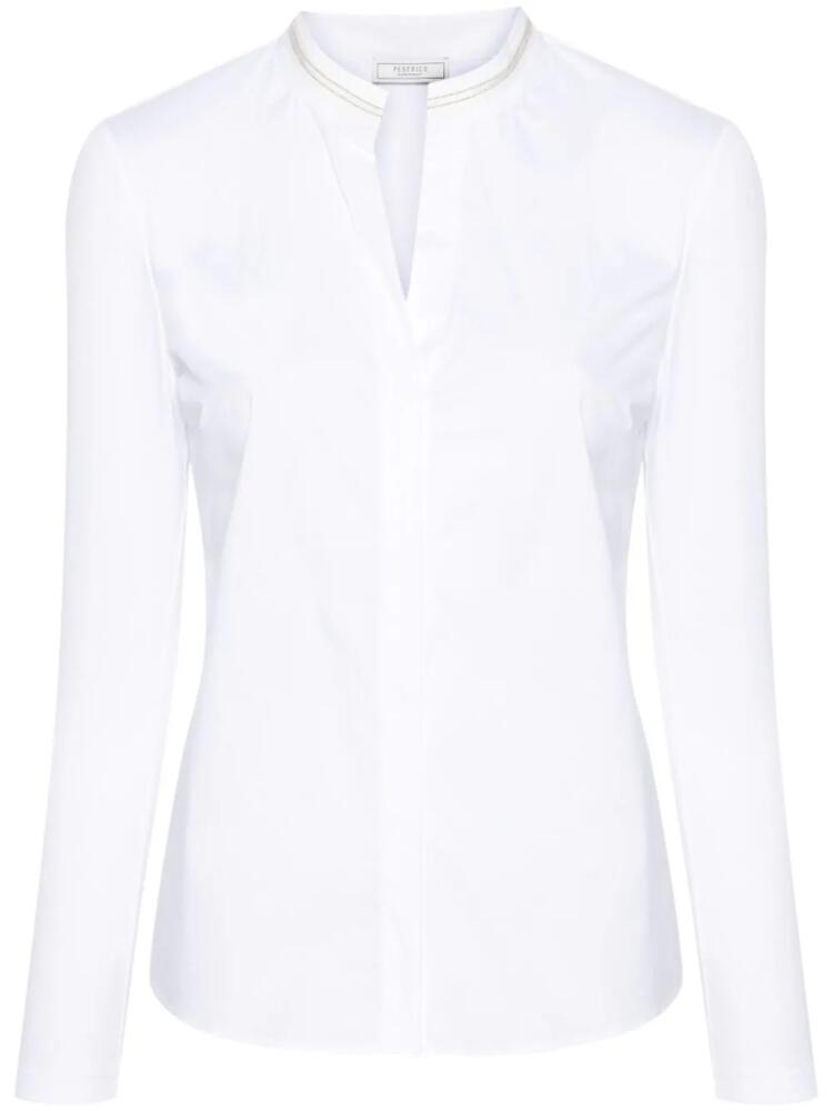 Peserico bead-detail poplin shirt - White Cover