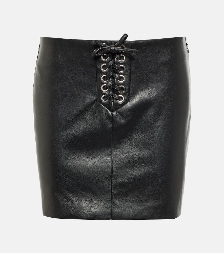 Rotate Lace-up faux leather miniskirt Cover