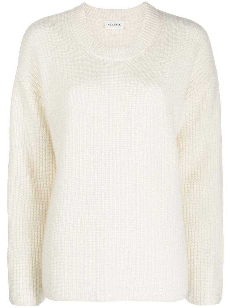 P.A.R.O.S.H. ribbed-knit cashmere jumper - Neutrals Cover