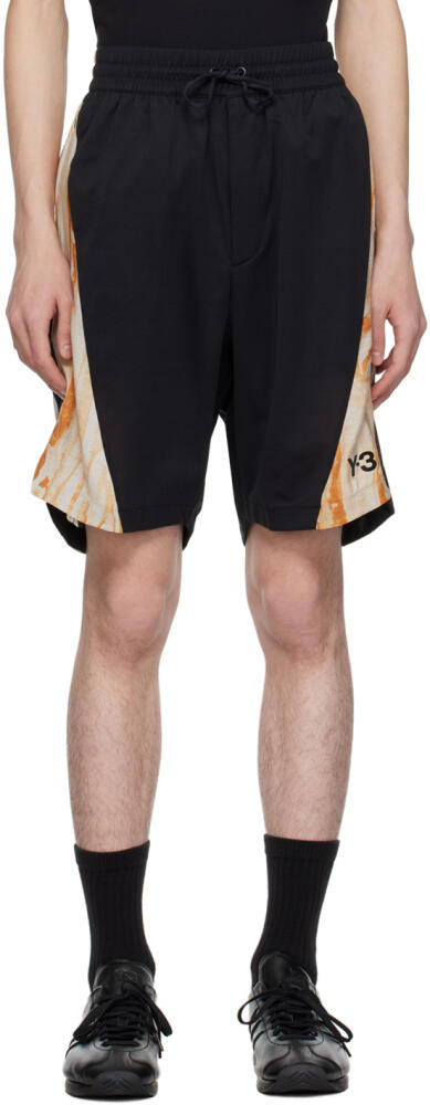 Y-3 Black & Orange Rust Dye Shorts Cover