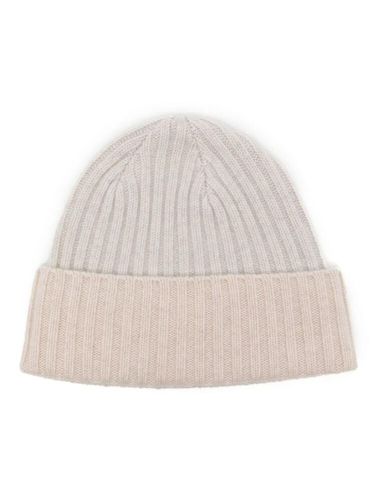 N.Peal ribbed organic cashmere beanie - Grey Cover