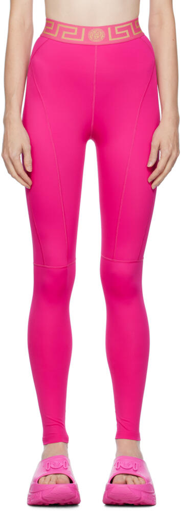 Versace Underwear Pink Greca Leggings Cover