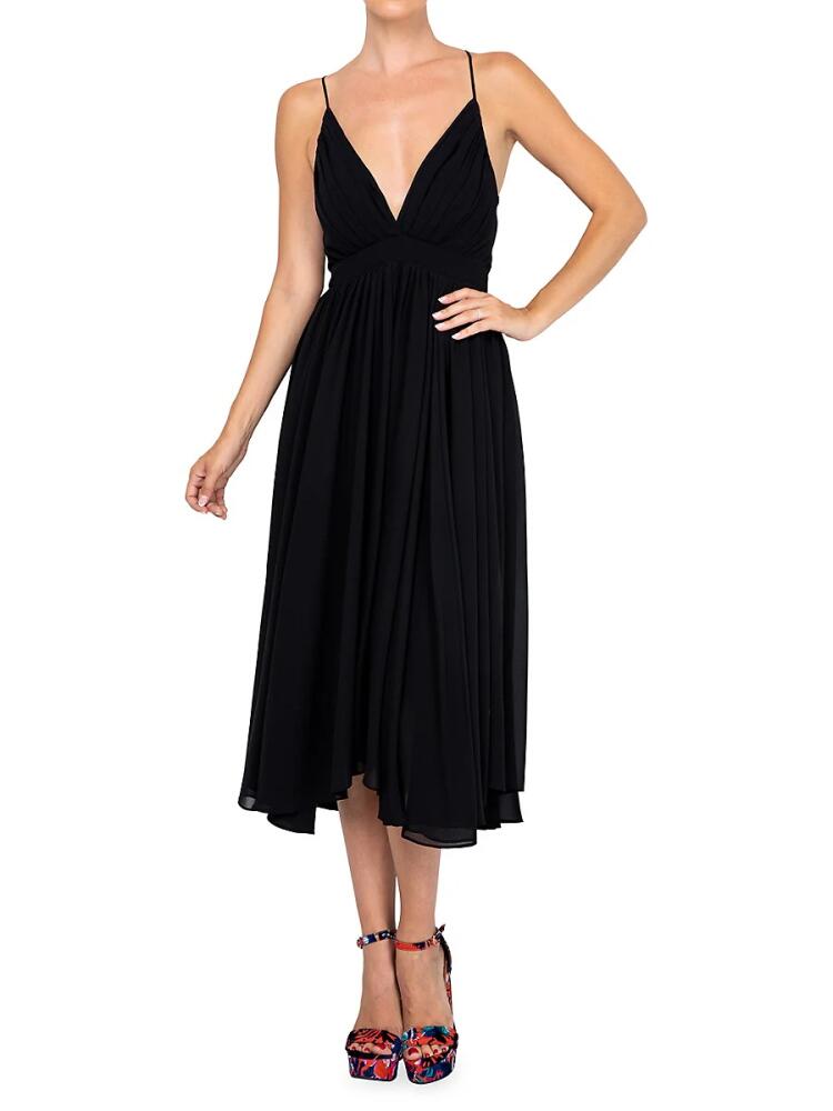 MEGHAN LA Women's Enchanted Garden Slip Midi Dress - Black Cover