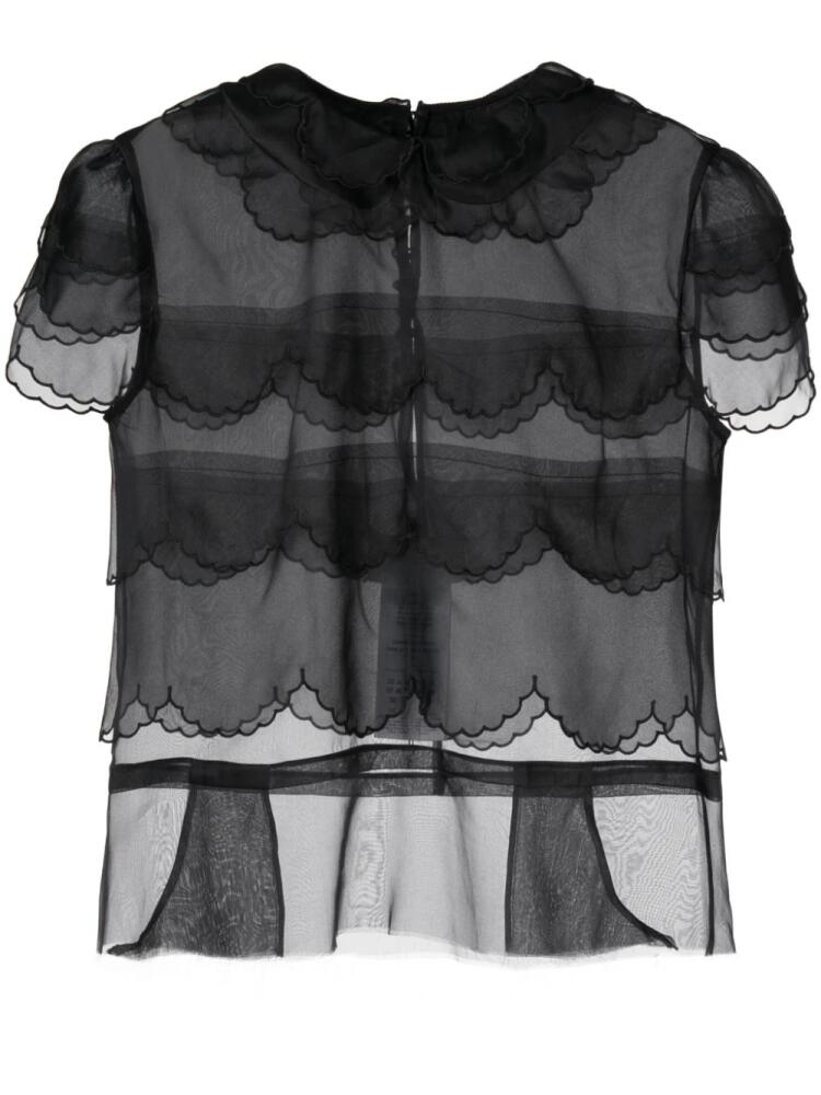 Maison Margiela flounced silk blouse - Black Cover