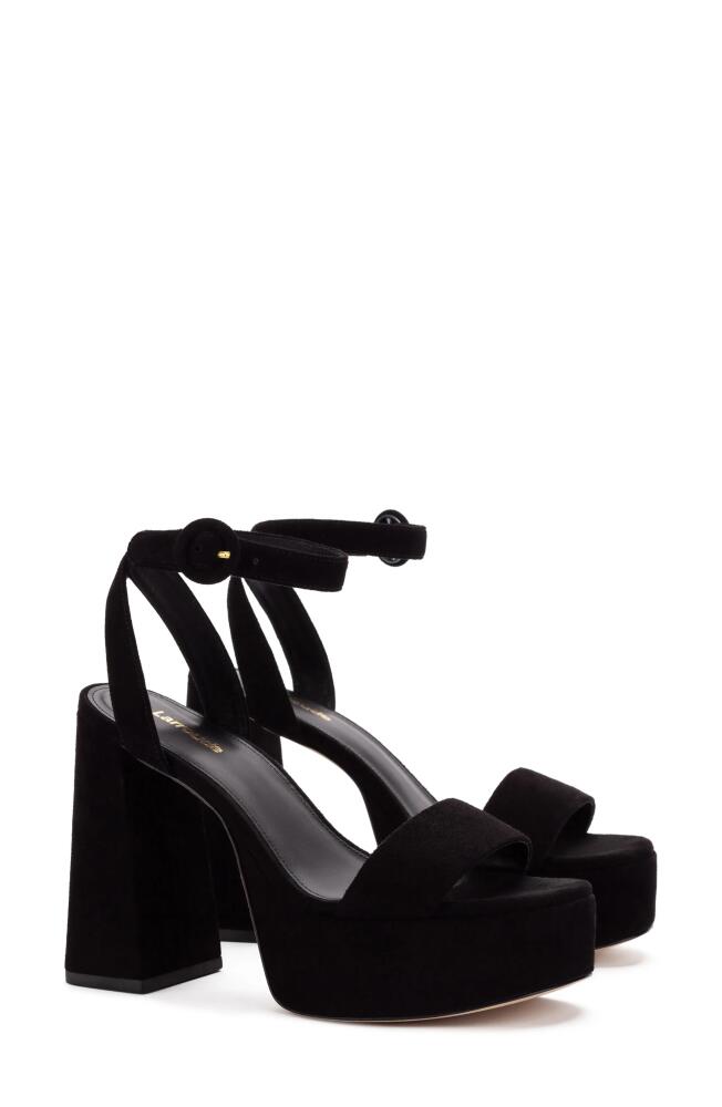 Larroudé Dolly Ankle Strap Platform Sandal in Black Cover