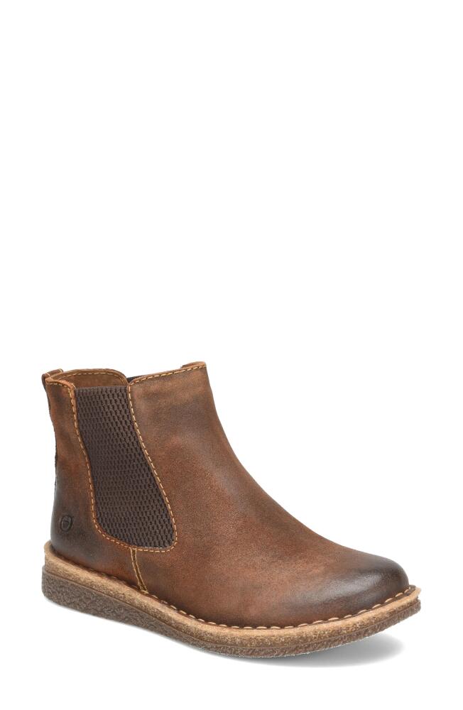 Børn Faline Wedge Chelsea Boot in Brown Distressed Cover