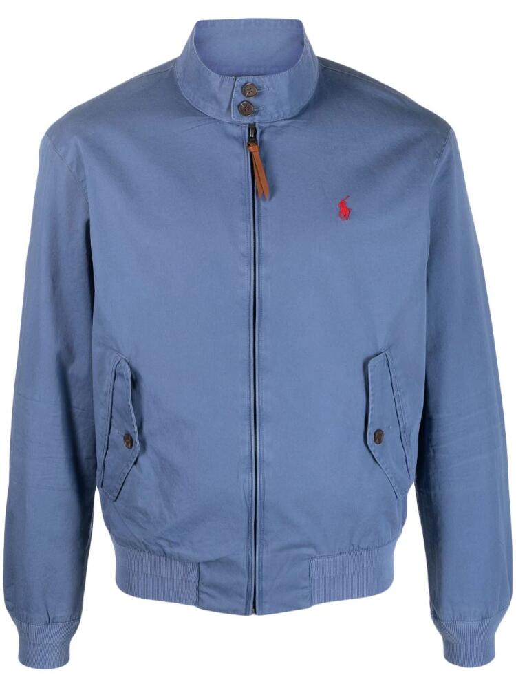 Polo Ralph Lauren logo-embroidered zip-up bomber jacket - Blue Cover