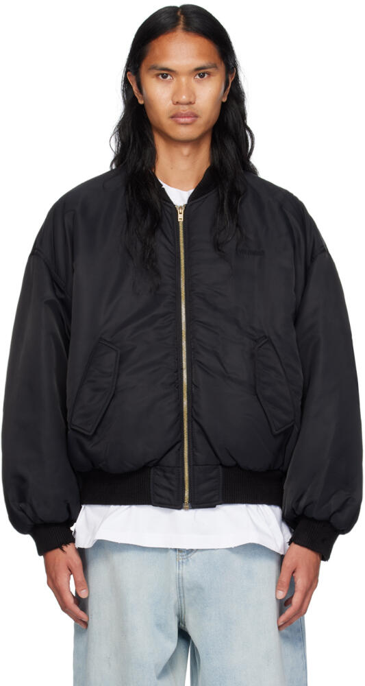 We11done Black Destroyed Bomber Jacket Cover