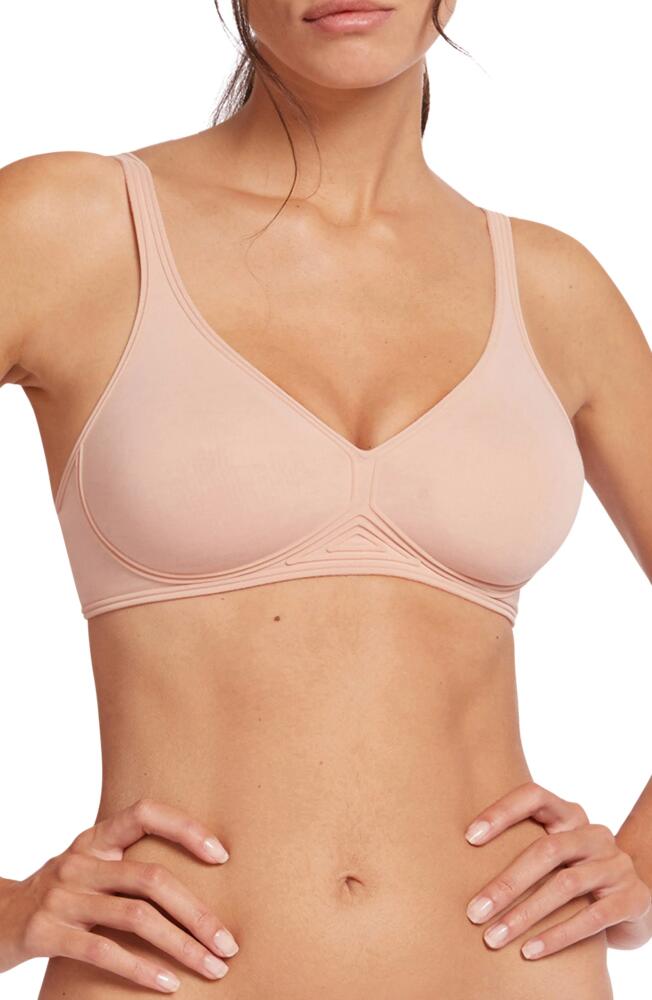 Wolford Cotton Contour 3W Wireless Plunge Bra in Rose Tan Cover